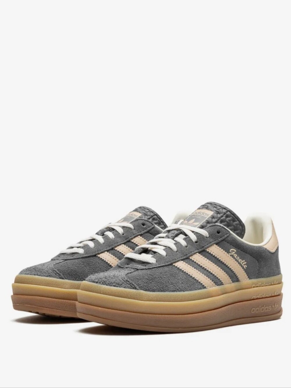 Adidas Gazelle Bold Shoes Grey Magic Beige Gum Size 8.5